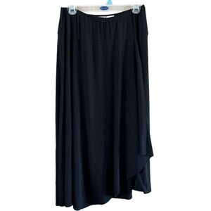 Worthington stretch black mock wrap skirt, polyester rayon spandex, blend size L